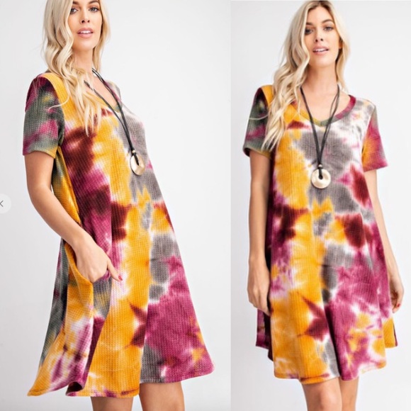 LAST 1 NWT Boutique Dress Boho Tie Dye S - 3XL - Picture 4 of 7